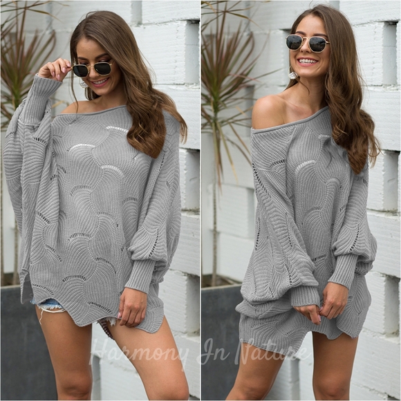 Lantern Glow Knit Top - Gray - Picture 2 of 7